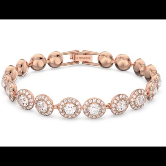 Authentic signed Swarovski Crystals Rose gold Angelic bracelet and ring 55 set. - Picture 11 of 12